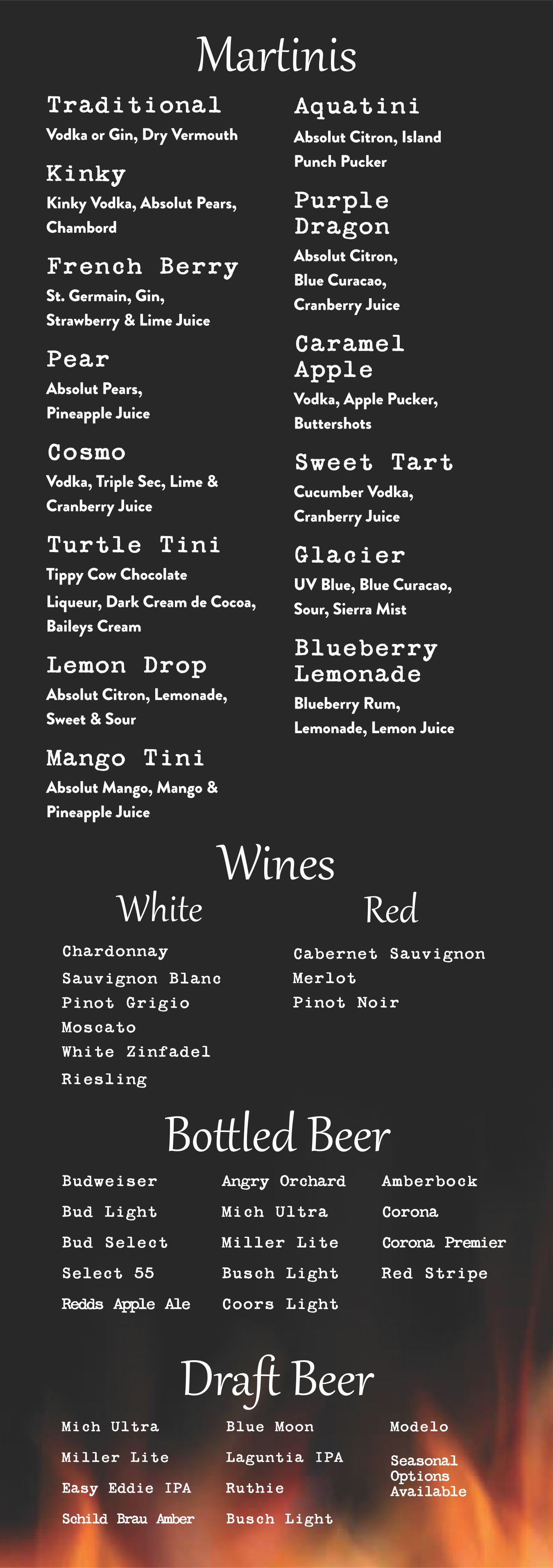 Drake on the Riverfront Drink Menu